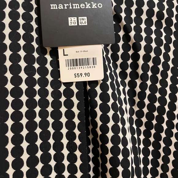 Marimekko Uniqlo Womens Jumpsuit Size L  Black and white Long Sleeve Pure Rayon - Picture 2 of 3